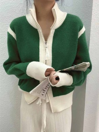 Winter Langarm Einfach Regelmäßige Passform Pullover Mantel