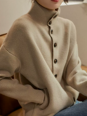 Rundhals Einfach Regelmäßige Passform Pullover