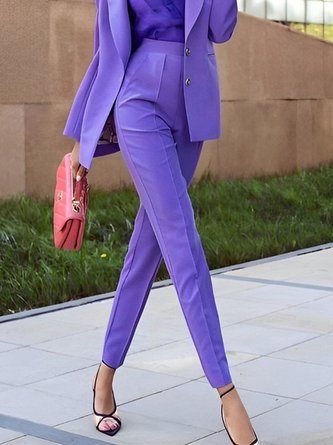 Elegant Unifarben Regelmäßige Passform Fashion Hose