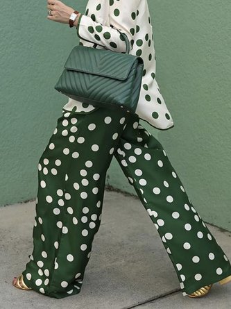 Regelmäßige Passform Polka Dots Elegant Fashion Hose