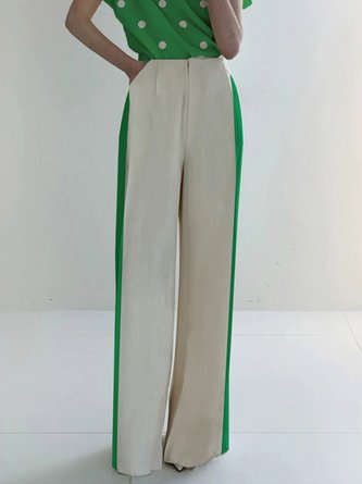 Elegant Farbblock Regelmäßige Passform Fashion Hose
