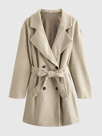 Flach Ausschnitt Basics Mantel mit Gürtel