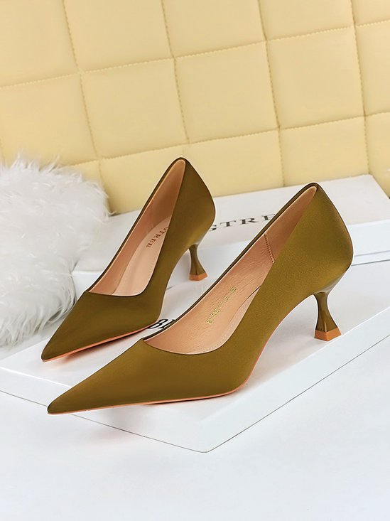 Damen minimalistisch Weinglas Absatz Flach Pumps