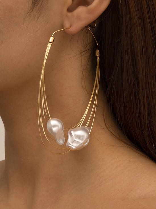 Barock- Stil Nachgemachte Perle mehrschichtig Band Ohrringe
