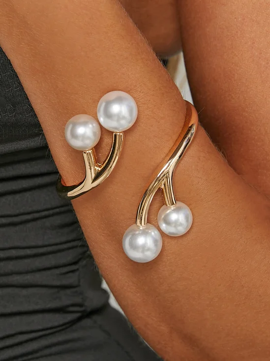 Elegant Nachgemachte Perle Metall Arm Manschette