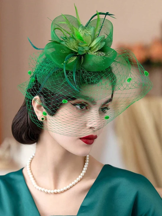 20s Retro Gatsby Stil Faux Feder Mesh Haarreifen Elegant Kopfbedeckung