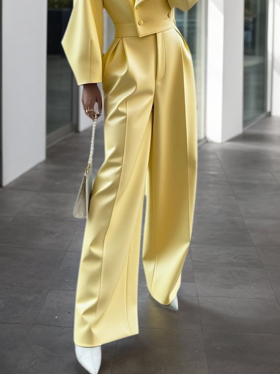 Urban Unifarben Weitem Bein  Kunstleder Hose