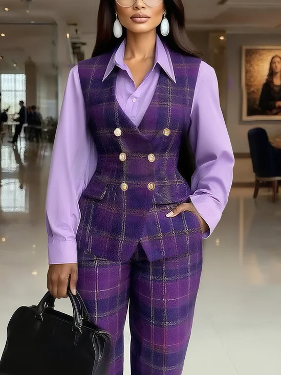 Urban Geknöpft Kariert Kreuzhals Tanktop