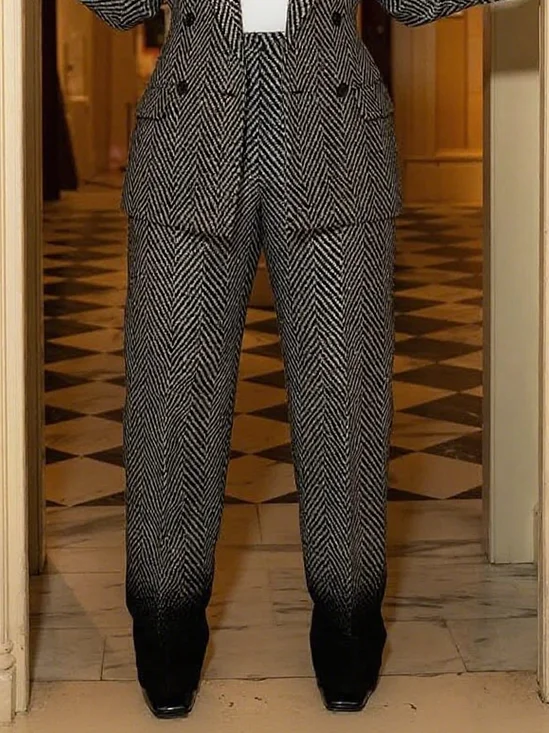 Urban Gestreift Gerade Hosen