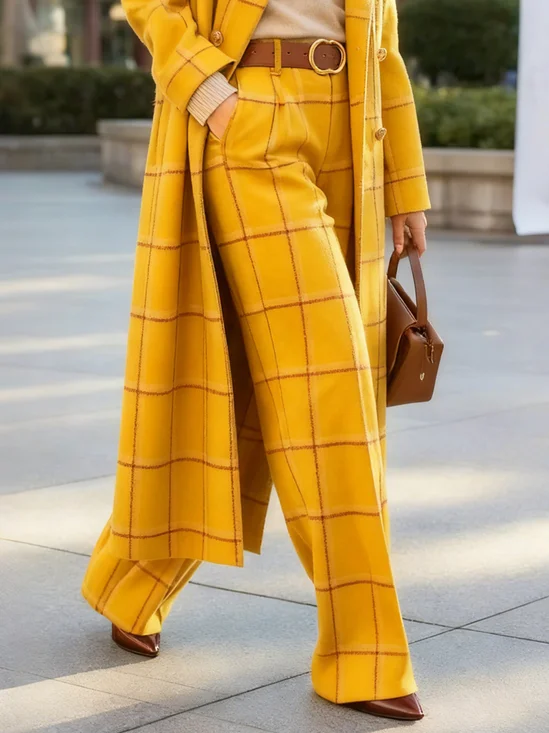 Urban Kariert Fashion  Gerade Hosen