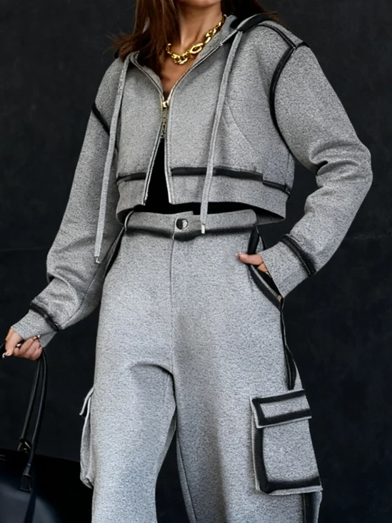 Lässig Verlaufsmuster Mit Kapuze Jacke