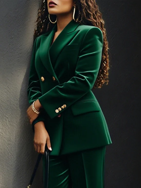 Urban Geknöpft Unifarben Reverskragen Blazer