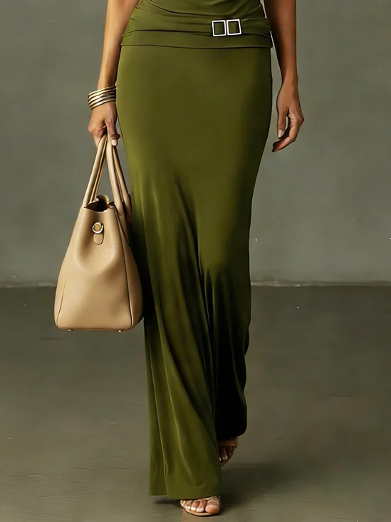 Urban Unifarben Maxikleid Rock