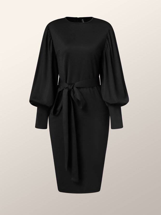 Zeagoo Damen Strickkleid Winter - Rollkragen Bodycon Mit Laternenärmeln