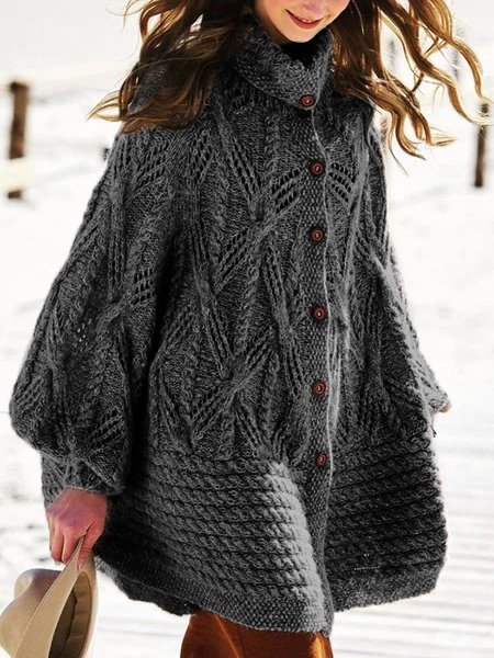 Pullover Große Größen Retro Baumwolle Gestrickt Mantel
