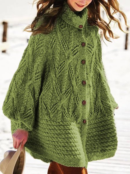 Pullover Große Größen Retro Baumwolle Gestrickt Mantel