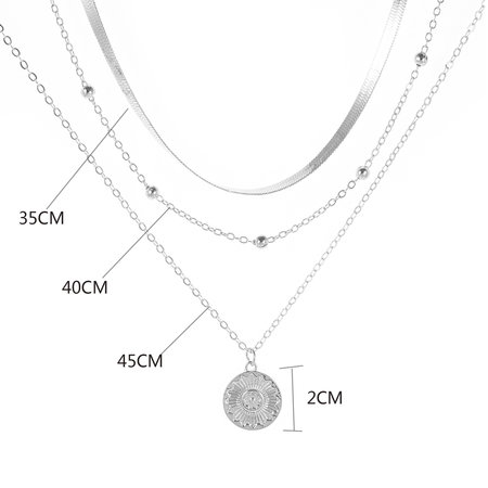 Einfach Mehrschichtig Lotus Pendant Halskette