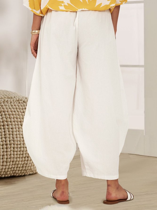 Weiß Einfach Basic Unifarben Normal Hose