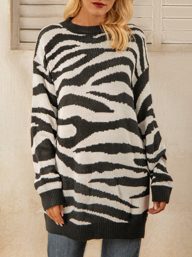 Zebra Gestrickte Pullover