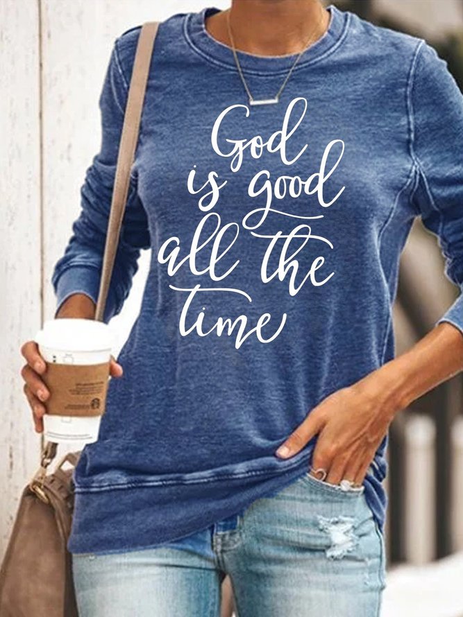 Christian Damen Sweatshirts - Gott ist Gut alle das Zeit Grau T-Shirts für Sie