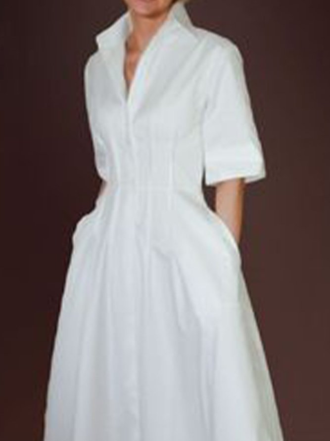 Elegant Halbarm A-Linien-Kleid