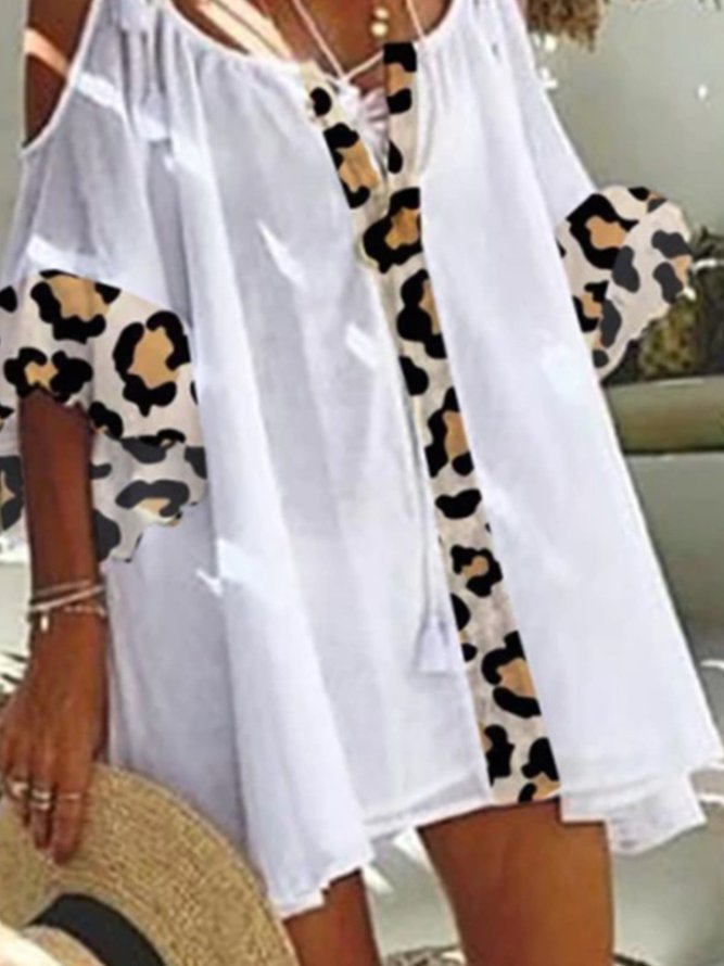 Normal Leopard Urlaub Paneeliert Kleid