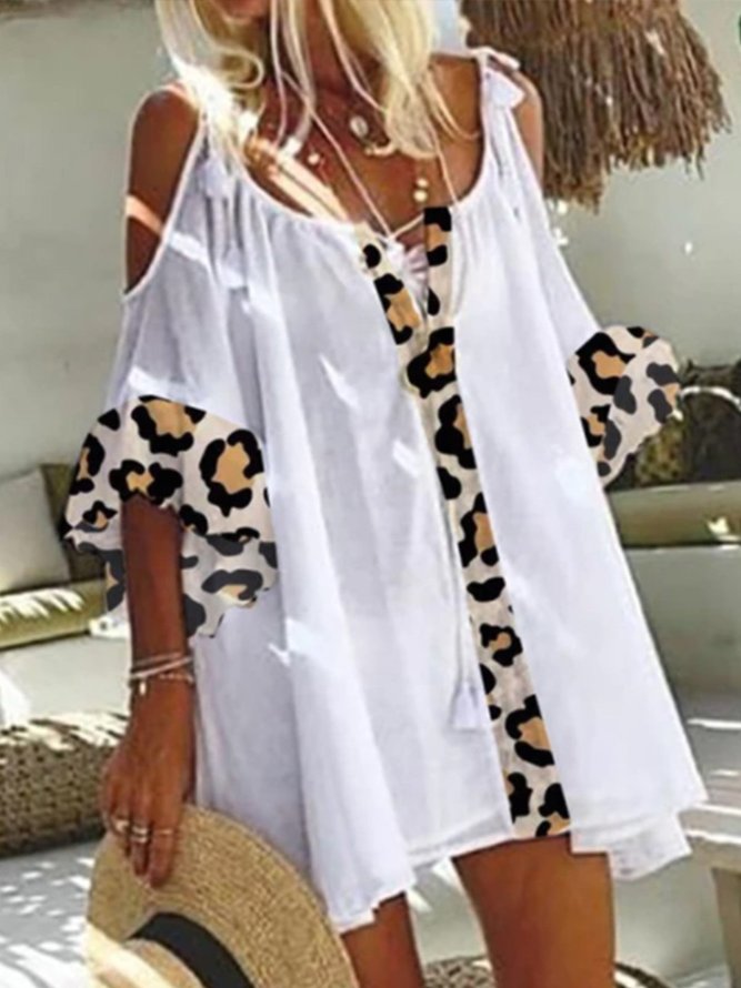 Normal Leopard Urlaub Paneeliert Kleid