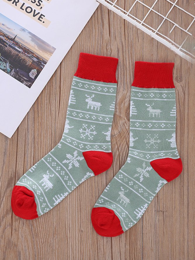 Weihnachten Elch Schneeflocke Socken