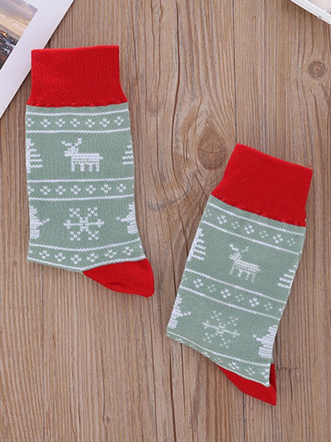 Weihnachten Elch Schneeflocke Socken