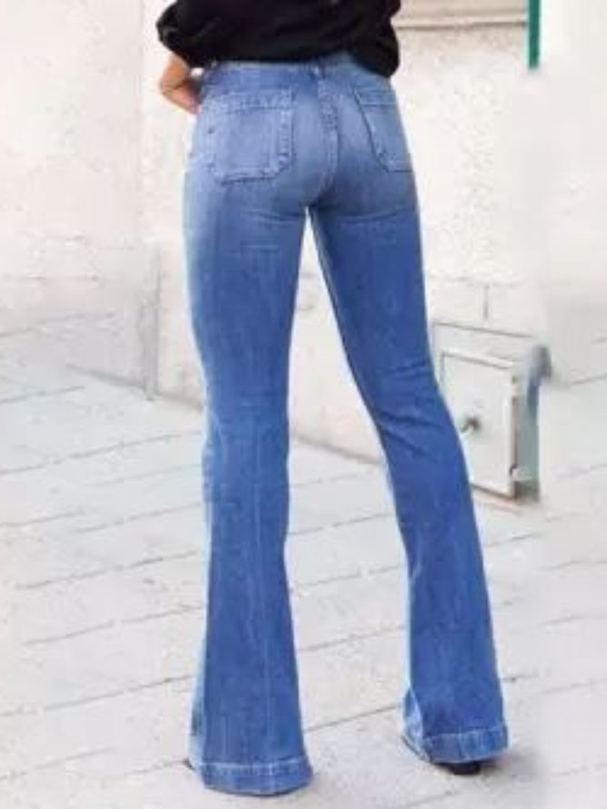 Lässig Täglich Unifarben Jeans