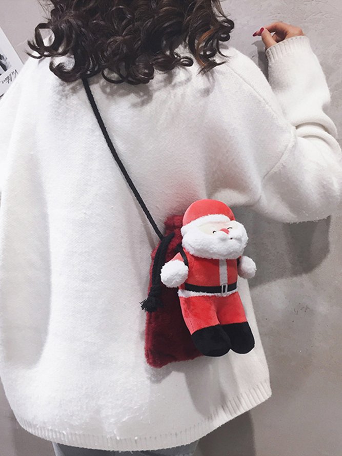 Weihnachten Weihnachtsmann Veloursleder Bote Tasche