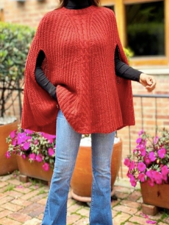 Rundhals Normal Pullover für Damen