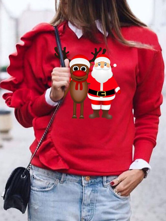 Weihnachten Schneemann Sweatshirts mit Rundhals