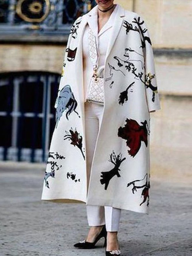 Langarm Eleganter Mantel mit Print