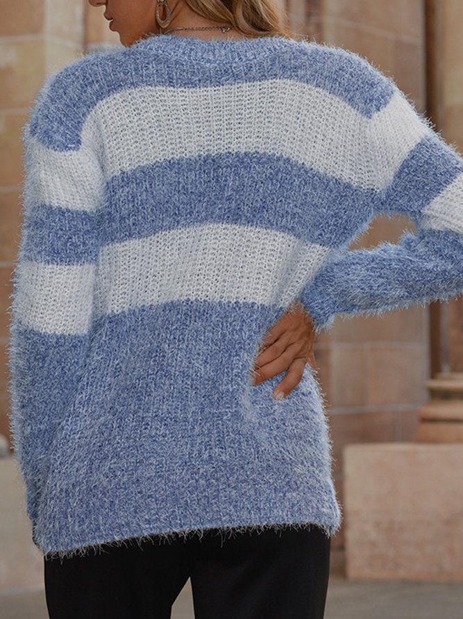 Rundhals Einfacher Pullover mit Langarm