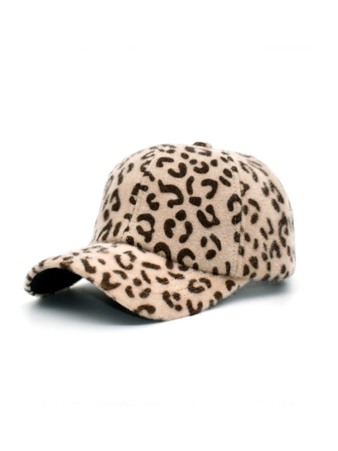 Retro Einfacher Baseball Hut mit Leopard Print