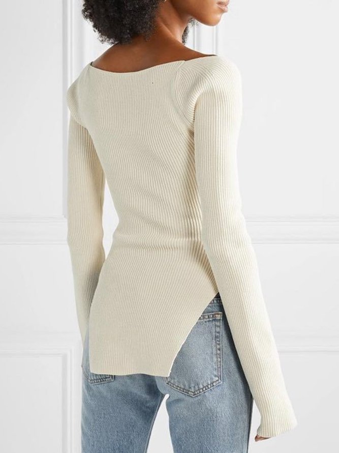 Herzförmiger Ausschnitt Eleganter Pullover
