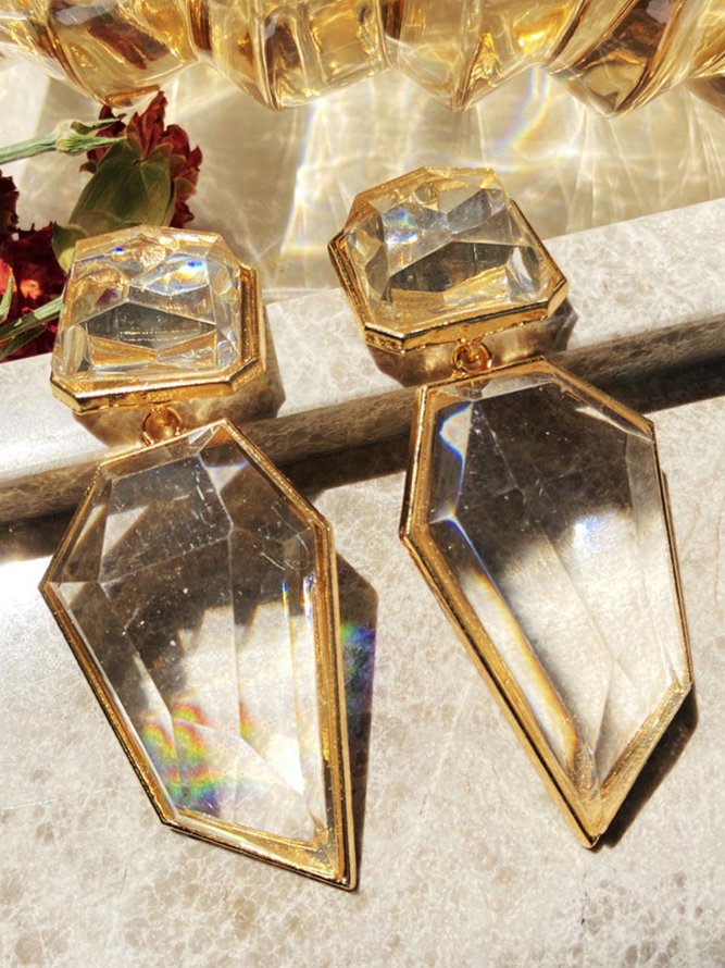 Elegant Kristall Geometrie Ohrringe