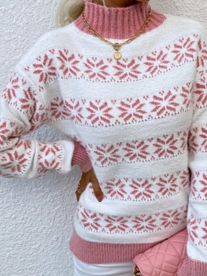 Weihnachten Schneemann Pullover mit Stehkragen