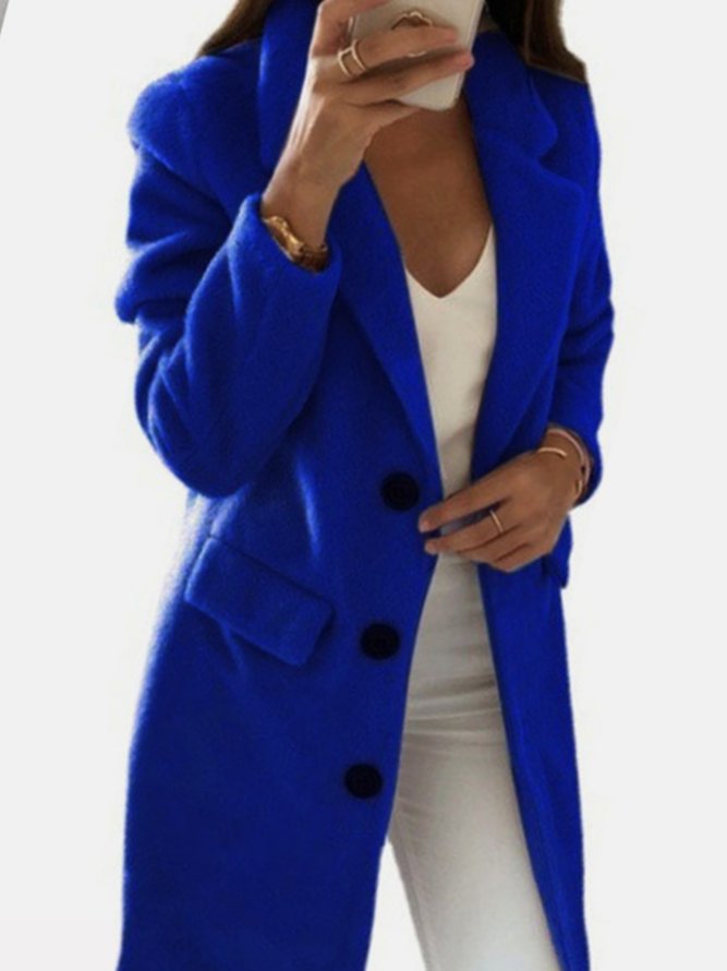 Lässig Einfach Regelmäßige Passform Einfach Unifarben Mantel