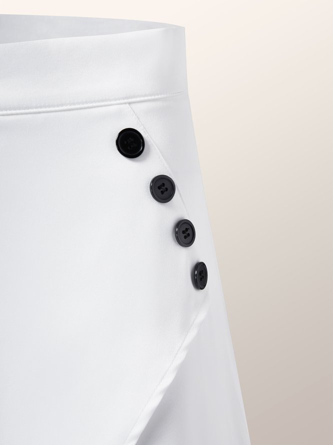 Frühling Eine LinieA Regelmäßige Passform Unifarben Leicht elastisch Reißverschluss Rock