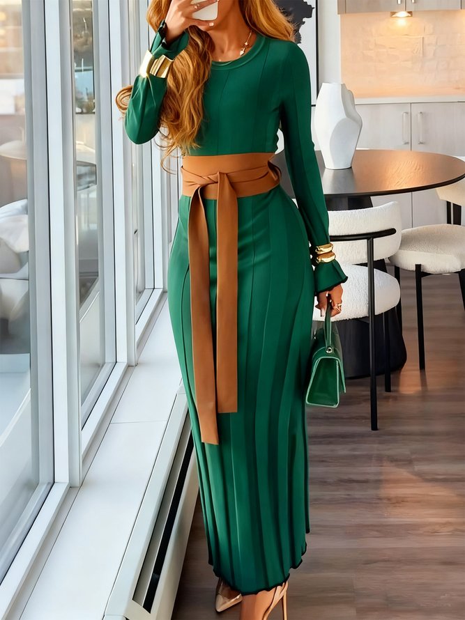 Damen Unifarben Herbst Urban Regelmäßige Passform Pullover Rundhals Hauteng Regelmäßig Pullover Strickkleid