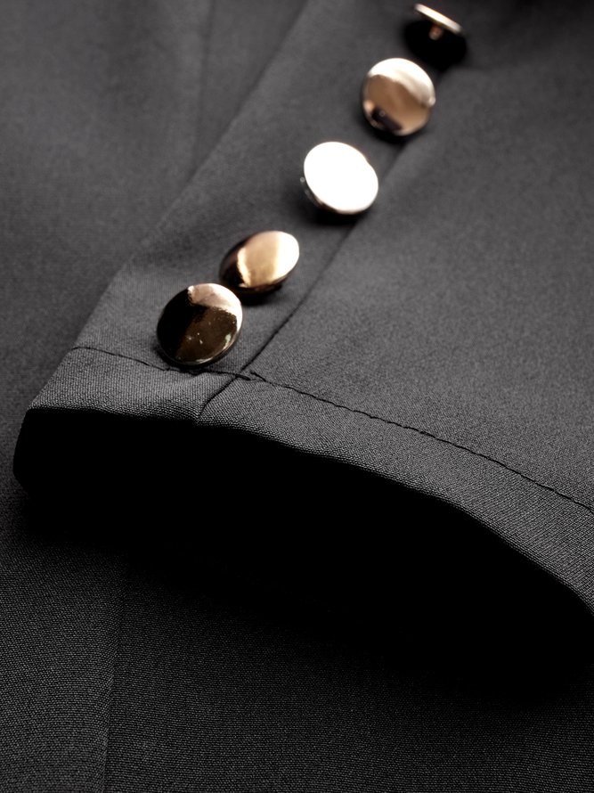 Arbeit Unifarben Revers Regelmäßige Passform Mantel