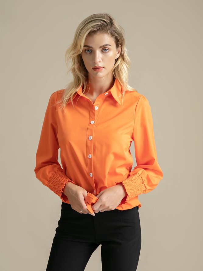 Unifarben Elegante Shirts & Blusen mit Hemdkragen