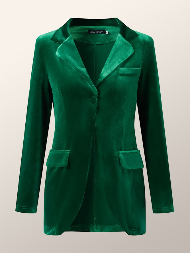 Eleganter Regelmäßige Passform Mantel mit Revers & Langarm