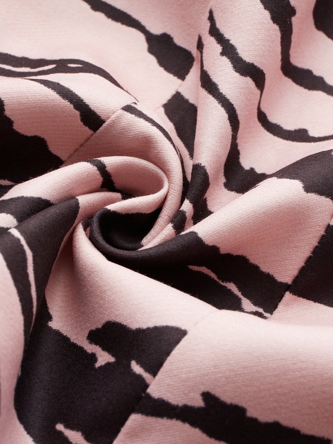 Arbeit Langarm Revers Regelmäßige Passform Zebra Mantel