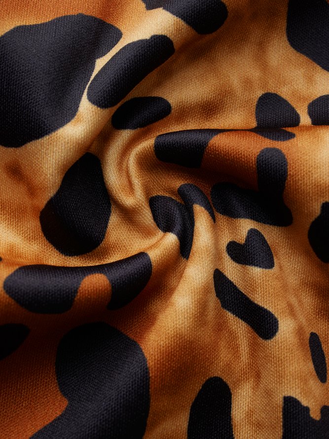 Date Retro Bluse mit Leopard Print