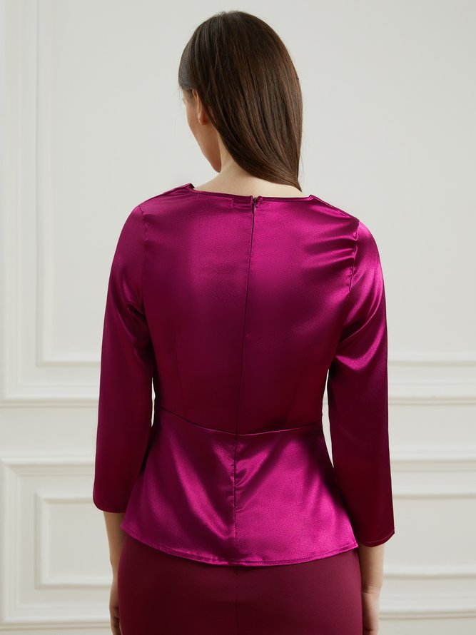 Karree-Ausschnitt Elegant Regelmäßige Passform Bluse