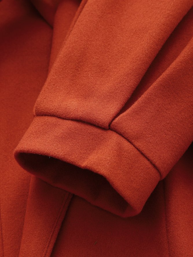 Regelmäßige Passform Mantel mit Revers in Unifarben