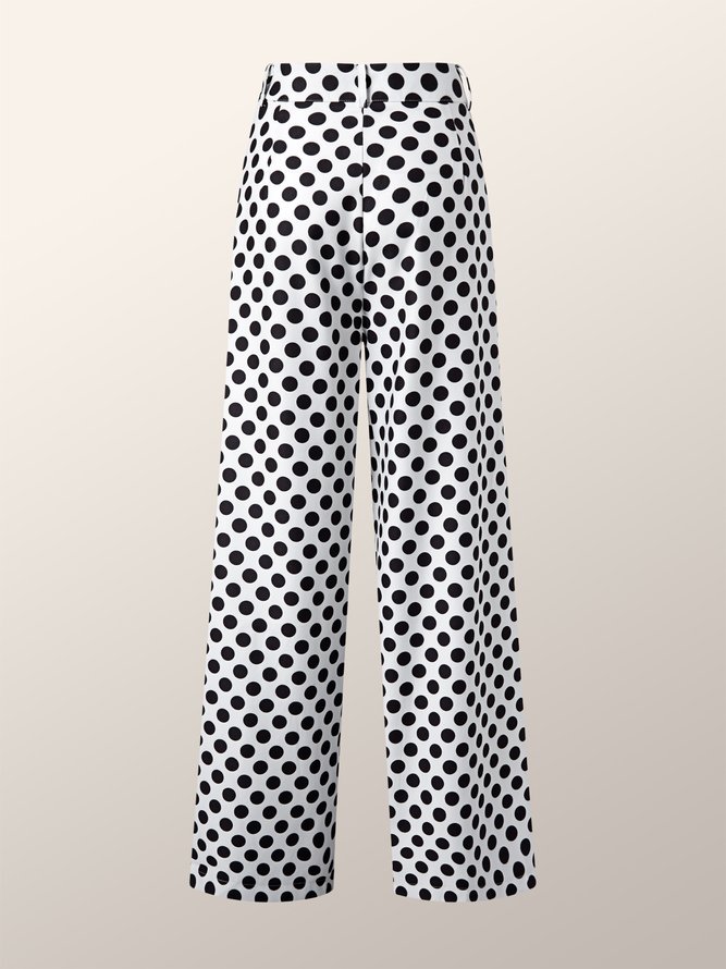 Dame Regelmäßige Passform Hosen mit Polka Dots Print